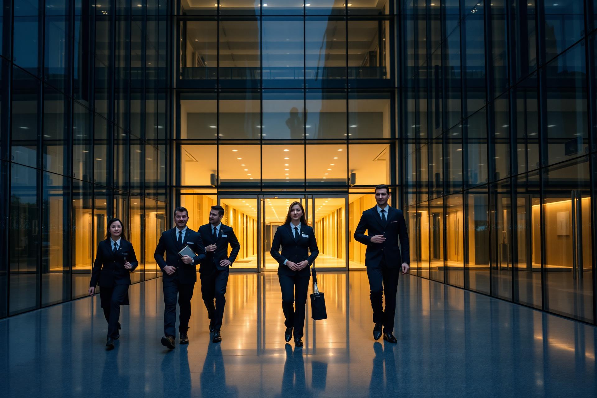 ValidCore facilities team in a modern corporate lobby